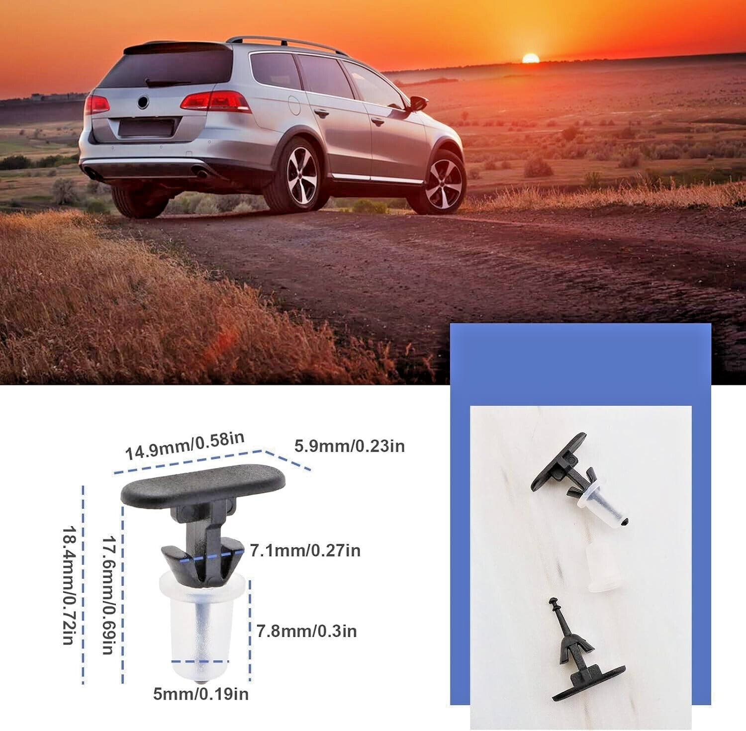 Weatherstrip Seal Trim Clips VW Volkswagen 5 Pcs 1H08377196