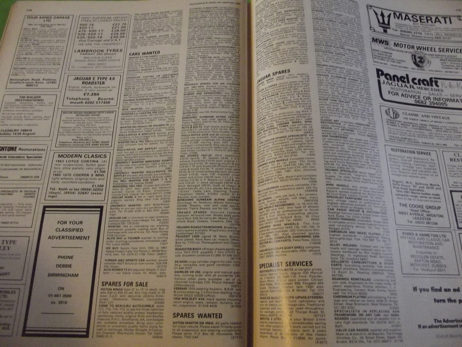 THOROUGHBRED AND CLASSIC CARS MAGAZINE SEPTEMBER 1982 #C45