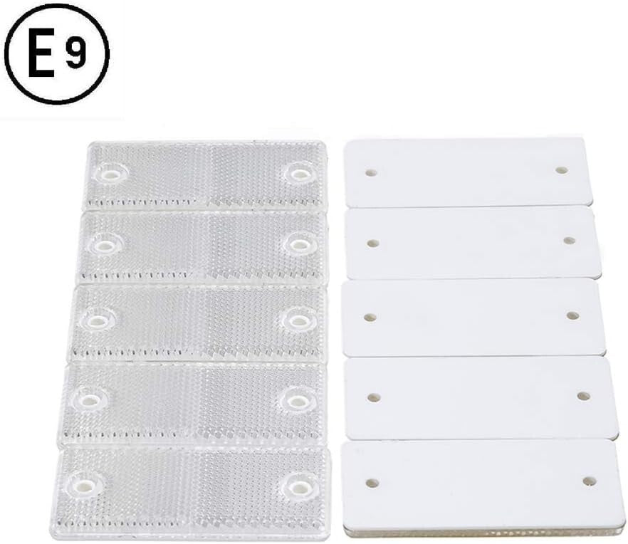 High-Quality 2x White E-Approved Rectangular Reflectors Trailers Caravans4