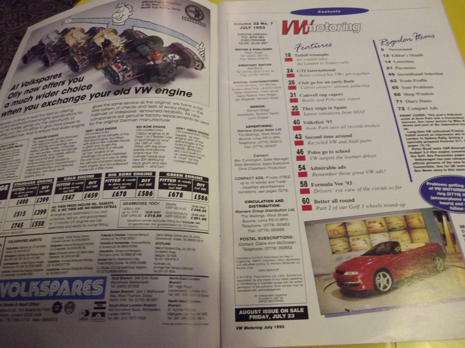 VW MOTORING MAGAZINE JULY1993 #c31