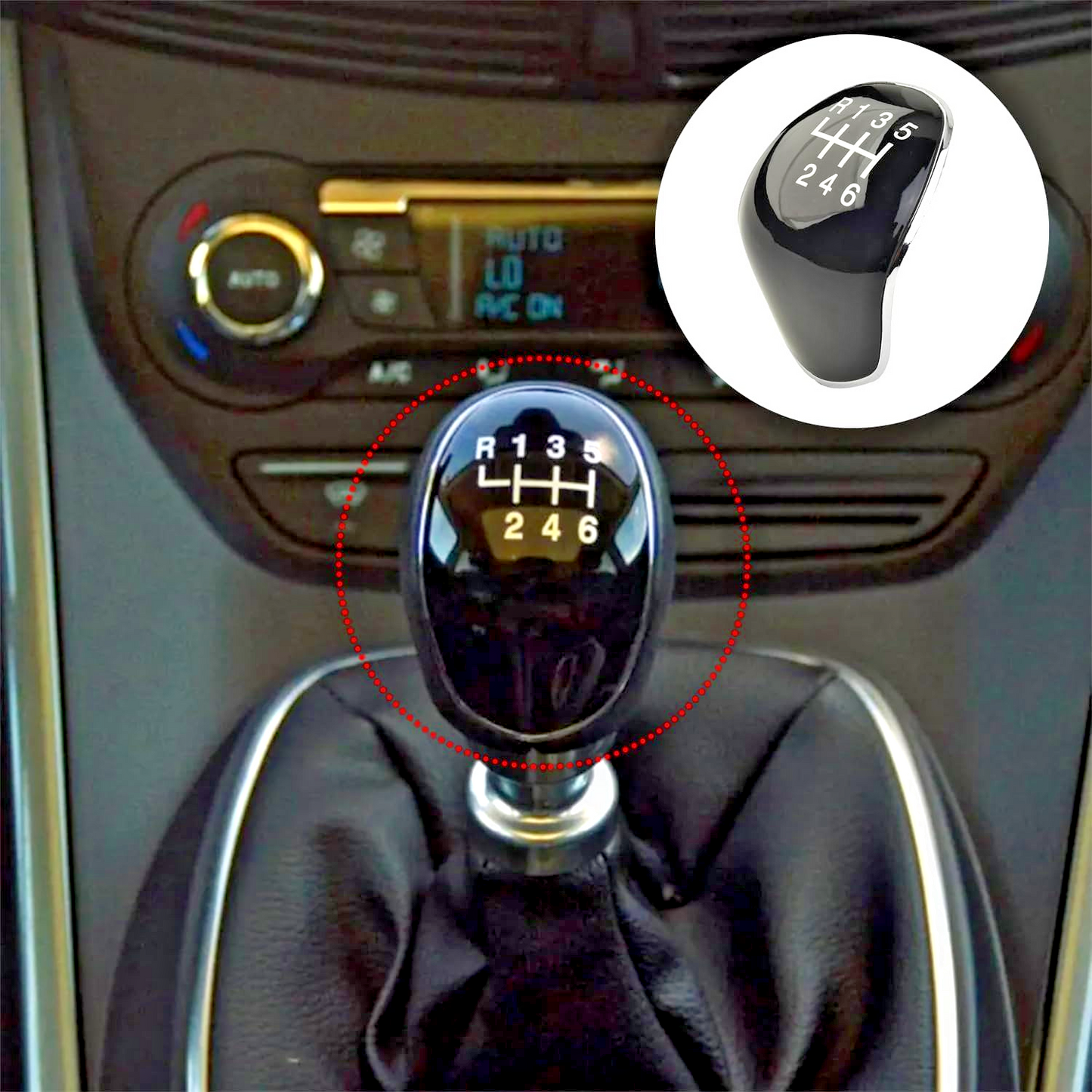 6 Speed Manual Gear Stick Shift Knob Cap - Ford Transit Custom Focus Kuga Mondeo15