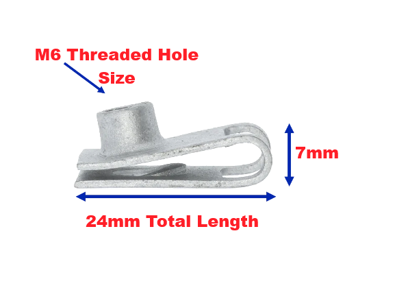 VW C-Clip M6 Spire Nut Under Body Weather Sheild Trim Panel Galvanised - Pack 151