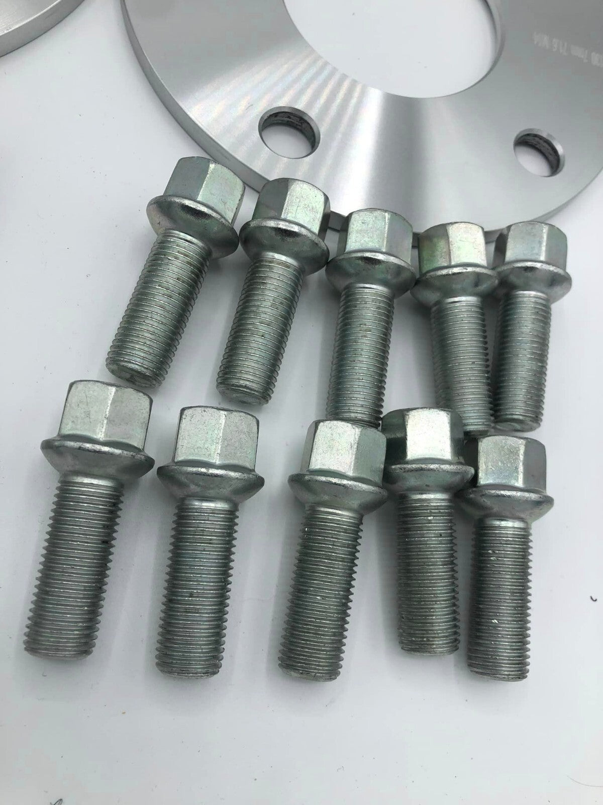 Porsche Wheel Spacers 7mm + Extended AF Bolts Set Of 2 in Silver 5x130 PSR9Line11