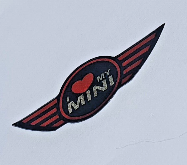 LOVE MY MINI COOPER Steering Wheel Badge Logo 3D Gel Domed Gen1 R50 R52 R53 JCW4