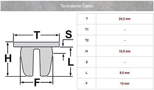 10mm Hex Head Plastic Flange Nut. x10 pc Arch Liner Splash Guard Under body Tray5