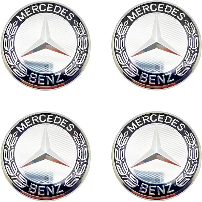 Mercedes Alloy Wheel Centre Hub Caps x4 - 75mm A B C E S M Class ML Black Chrome5