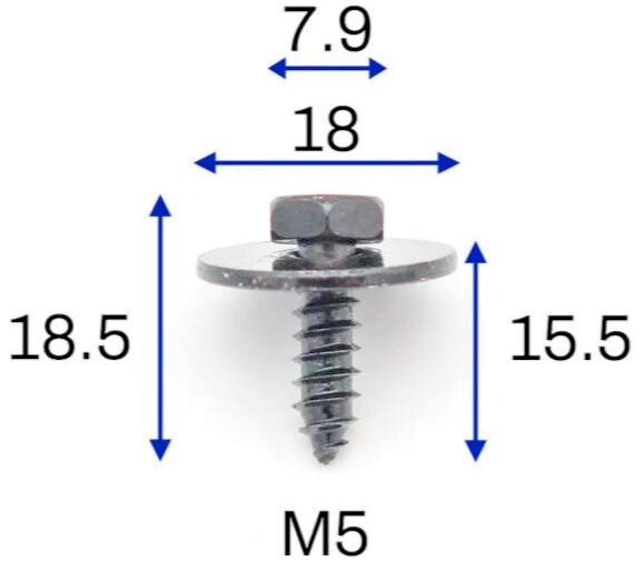BMW Under-tray Wheel Arch Bumper Mounting Hex Screw with Washer 07147129160 10pc1