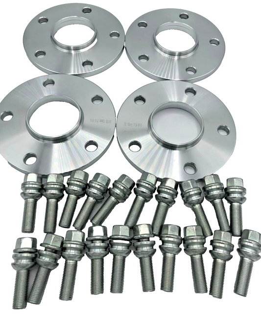 Porsche Wheel Spacers 12mm + Extended OE Bolts Set Of 4 in Silver 5x130 PSR9Line0