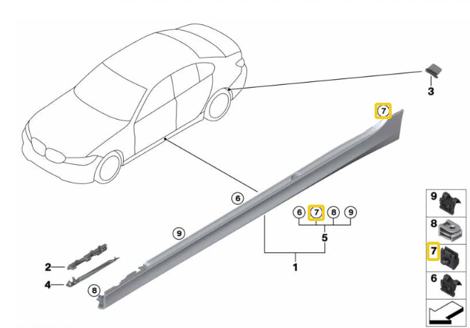 BMW Side Skirt Sill Cover Retainer Clip - 3 Series G20 G21 G28 G80 G81 - 15 PCS.2