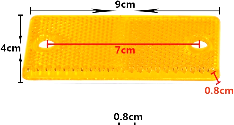 Amber E-Approved Rectangular Reflectors Trailers Caravans High-Quality 2pcs.1