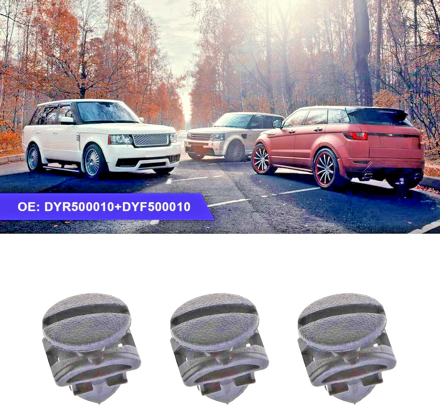 Land Range Rover Bumper Tow Cover Twist Bolt & Receiver x4 Sets DYR & DYF 5000106