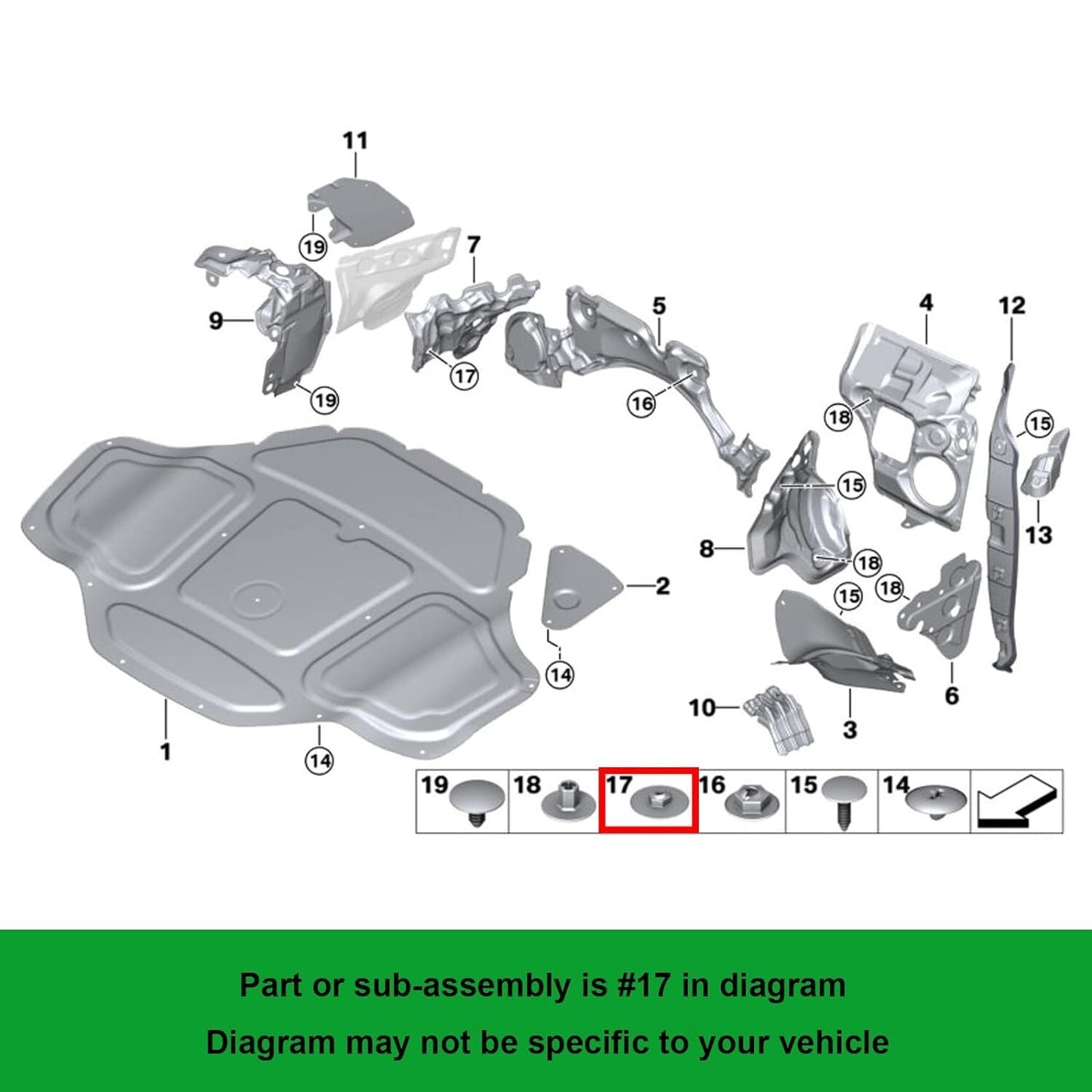 BMW Hex Head Heat Shield Press Stud Metal Washer 30mm Flange 07146949380 QTY x1013