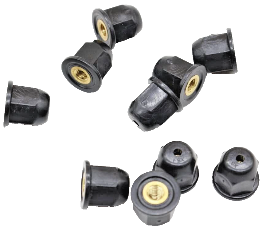 HONDA Plastic Coated Brass M4 Nut x4 Pcs, Accord Civic CRX CRV Odessy Prelude.11