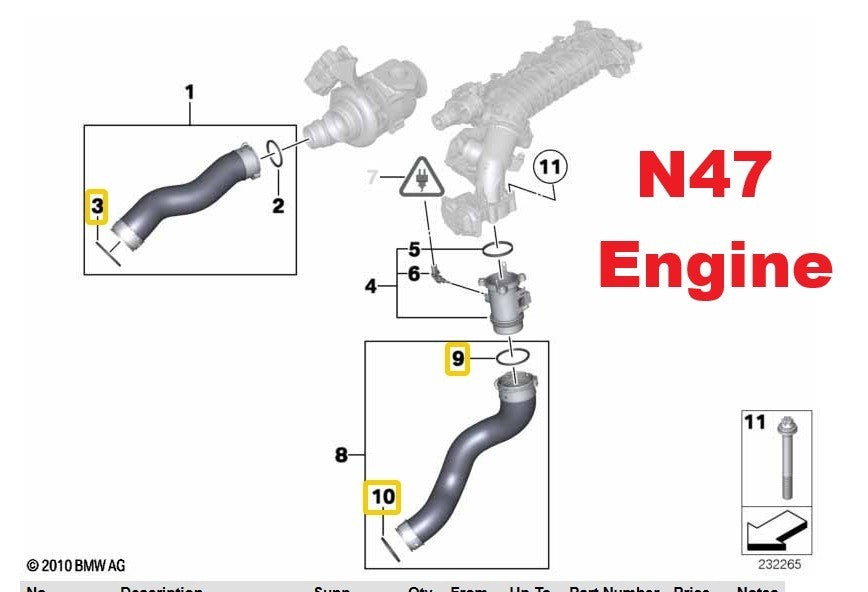 BMW Turbo Intercooler Hose & Seal 13718596850 for 1,2,3,4,5,6,7,8,X Series | UK.8