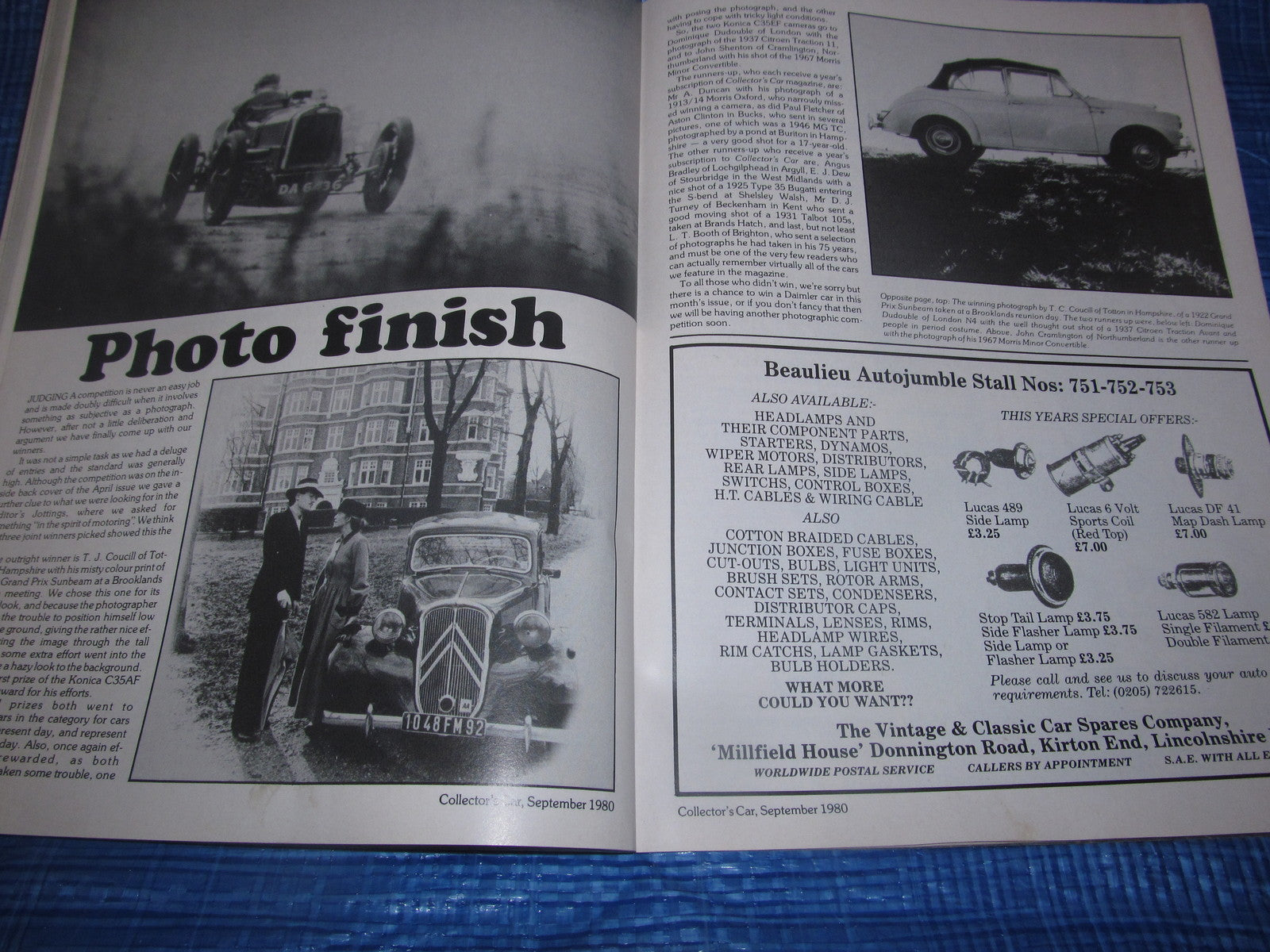 1980 SEPTEMBER COLLECTORS CAR MAGAZINE / MGA AUSTIN 7 TR4 MORRIS MINOR #bk111