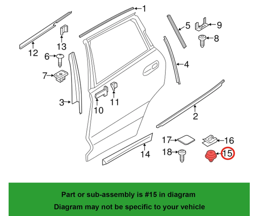 BMW Trim Panel Moulding Fastener Clip Fits 2 4 5 7 8 Series X1 X2 X3 X4 i4 iX 2017