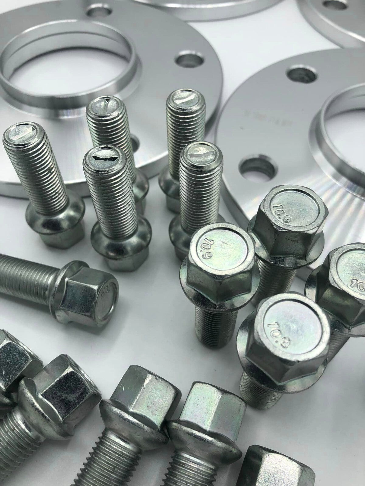 Porsche Wheel Spacers 12mm + Extended AF Bolts Set Of 4 in Silver 5x130 PSR9Line8