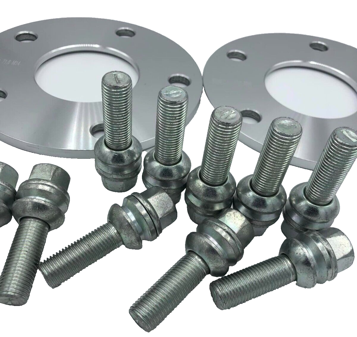 Porsche Wheel Spacers 7mm + Extended OE Bolts Set Of 2 in Silver 5x130 PSR9Line16