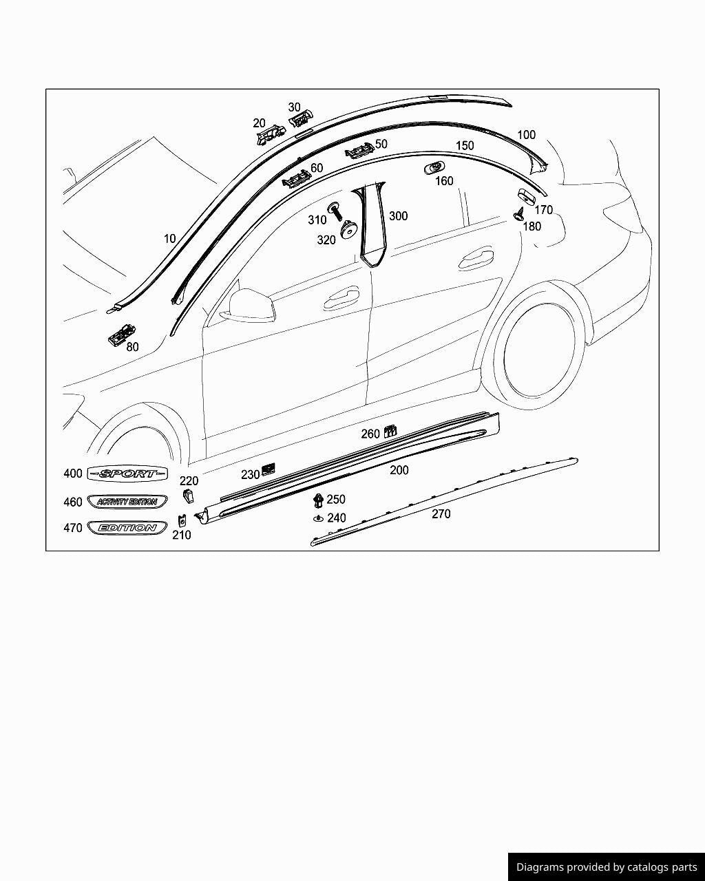 Mercedes Side Skirt Sill Moulding Cover Trim Clips x20 A B C E S Class Models1