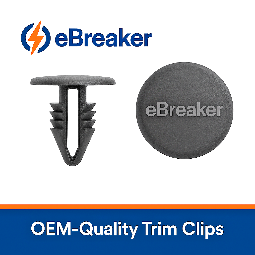 Push Fit Interior Trim Panel Clip Fasteners Black Button Head 4-5mm Hole - 20 Pc4