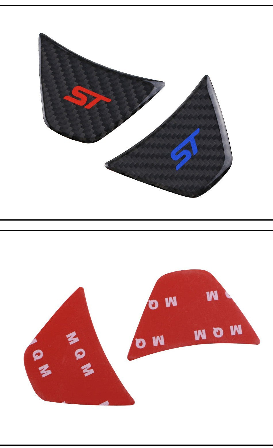 Ford Fiesta ST MK7 MK7.5 Carbon Fibre Effect Steering Wheel Badge Trim Red ST12