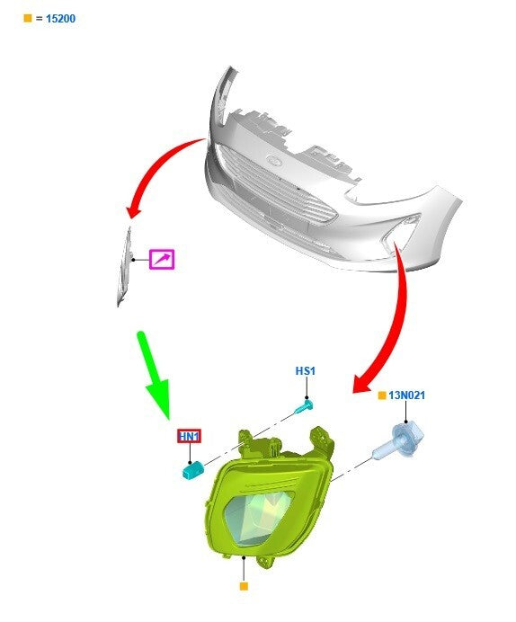 Ford Body Light Trim Expanding Grommet Clip 6659902 for Fiesta Focus Transit x2014