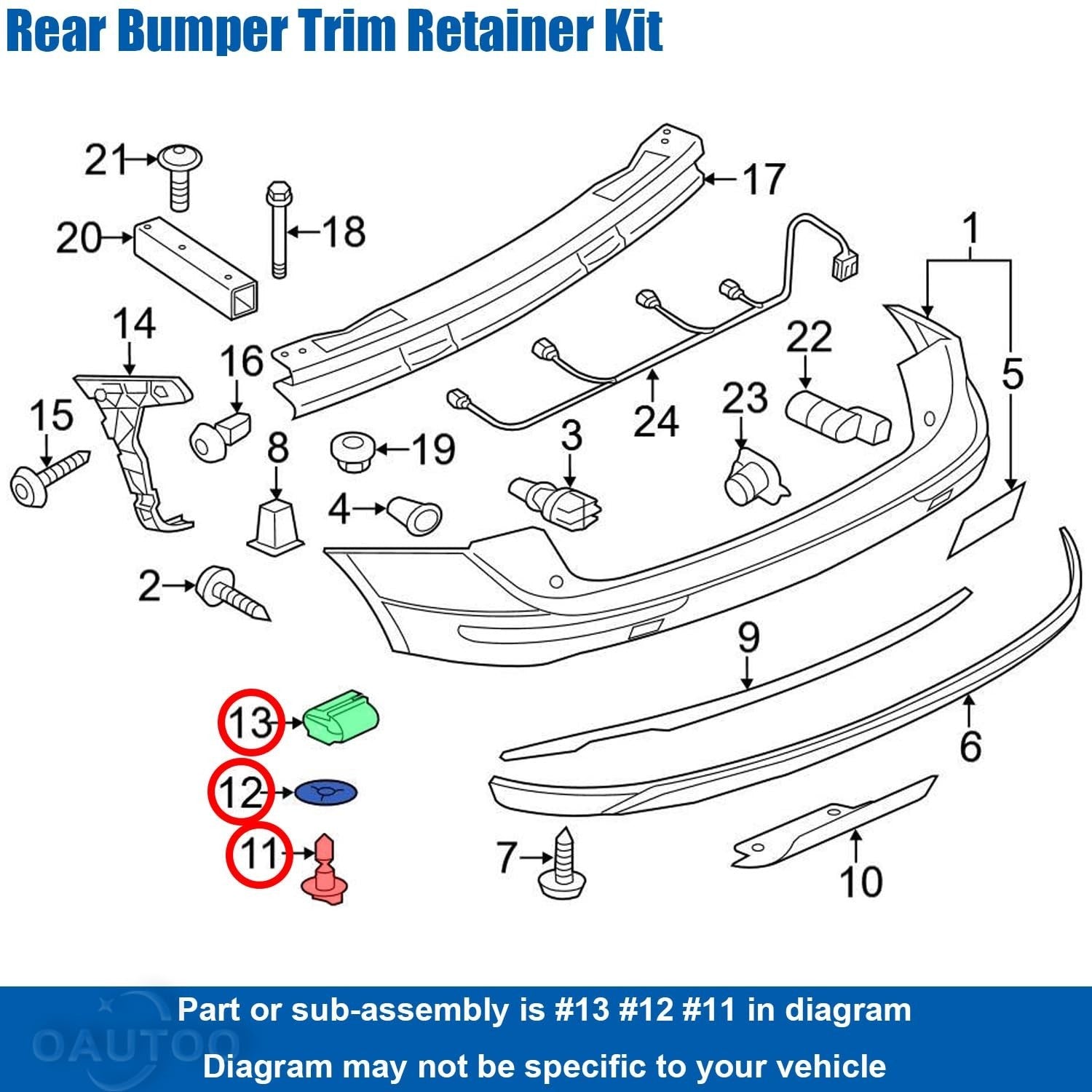 VOLKSWAGEN Bumper Tow Eye Cover Twist Bolt Locking Fastener VW Clips - Pack of 49
