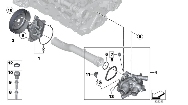 MINI R55 R56 R57 R60 VENT SCREW PLUG WATER HOSE BLEED BLEEDING COOLING SYSTEM1