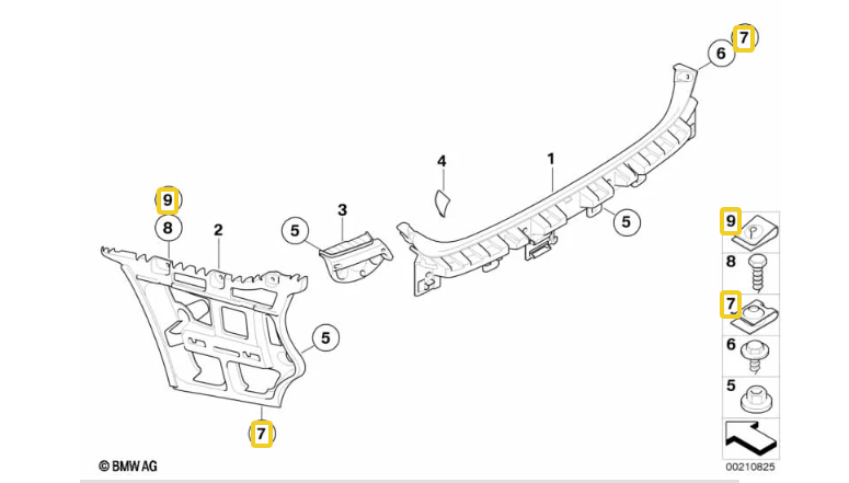 BMW Metal C Clip - Undertray Splashguard Wheel Arch Liner Bumper Trim Panels x5.12