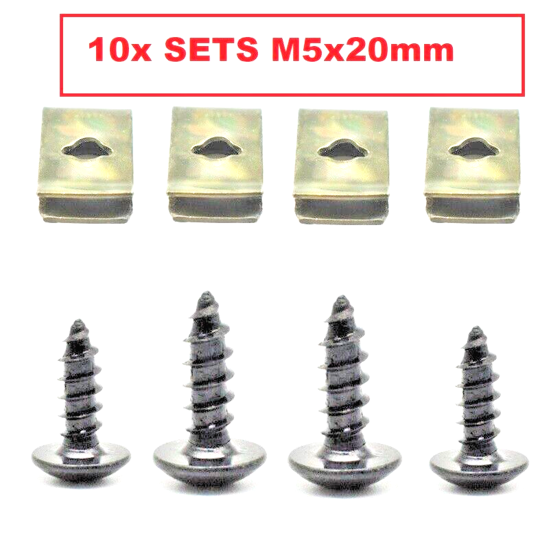 Speed Fastener Self Tapping Screws Panel U Clips 10 Sets / 20 Pieces - M5 X 20mm1