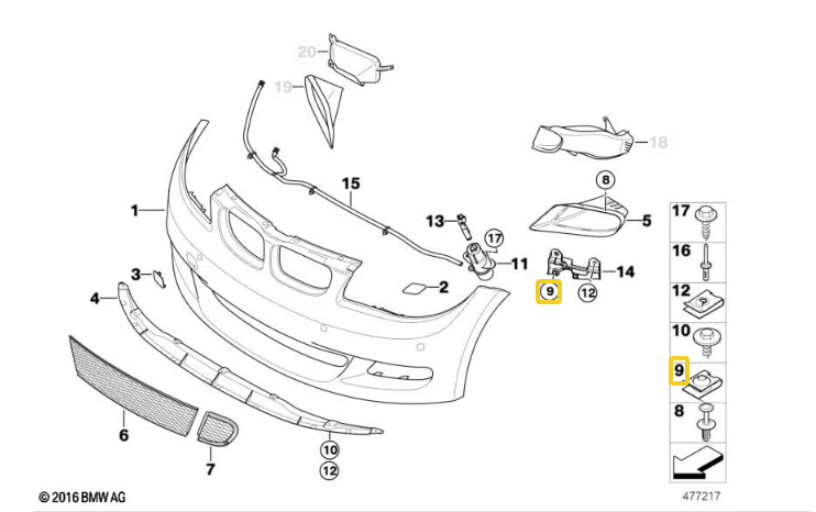 BMW Metal C Clip - Undertray Splashguard Wheel Arch Liner Bumper Trim Panels x159