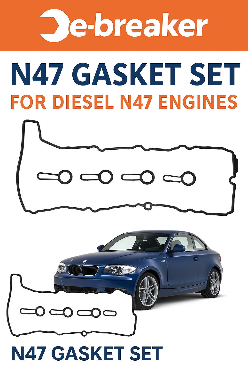 BMW 2.0 N47 Camshaft Cover Gasket Kit – 1/3/5 Series, X1/X3/X5, Premium Leak Fix0