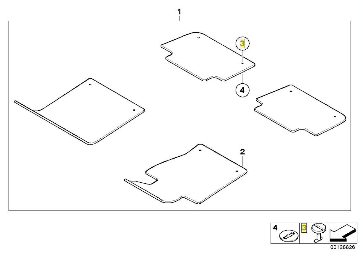BMW Floor Mat Carpet Twist Clips x5 Compatible with 3, 5, 7, 8, X3, X5 Series5