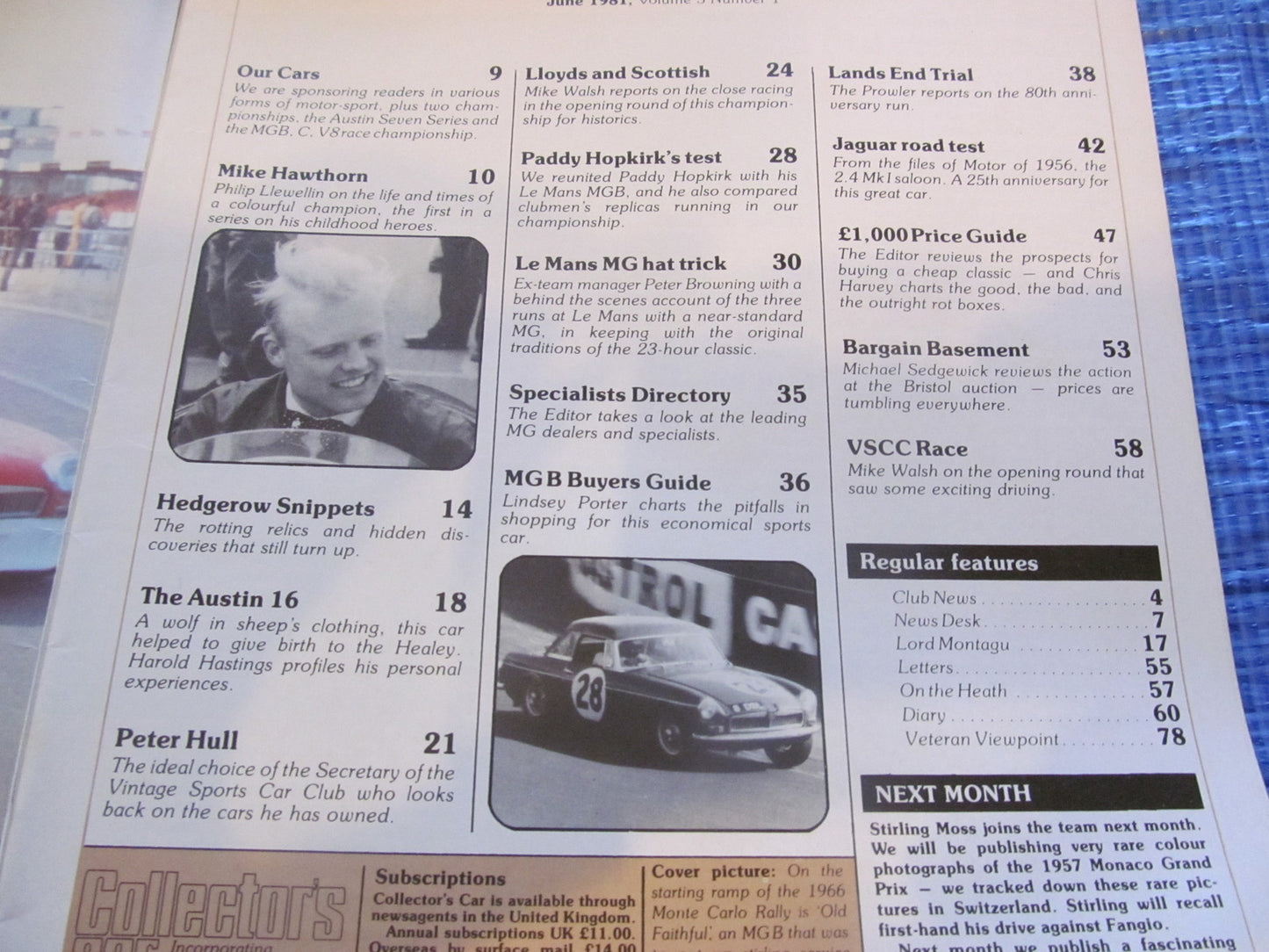 1981 JUNE COLLECTORS CAR MAGAZINE / MG TRIBUTE AUSTIN 16 MIKE HAWTHORN   #bk11