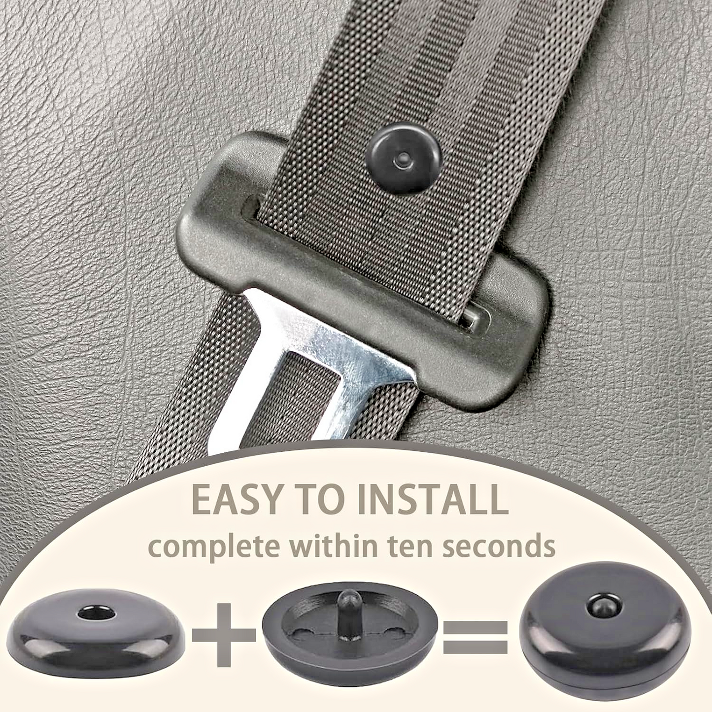 Seat Belt Buckle Stopper 10pcs Black Universal Car Safety Adjuster Clips, 5 Sets12