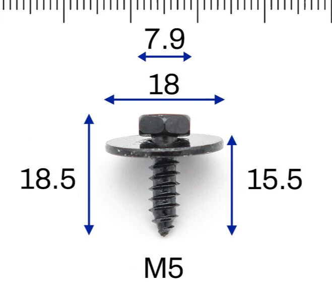 BMW Under-tray Wheel Arch Bumper Mounting Hex Screw with Washer 07147129160 15pc4