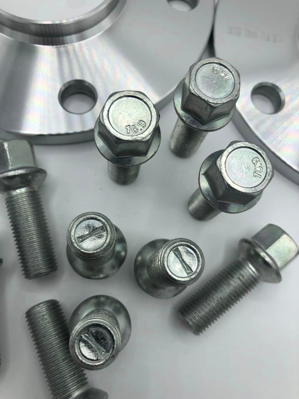 Porsche Wheel Spacers 12mm + Extended AF Bolts Set Of 4 in Silver 5x130 PSR9Line15