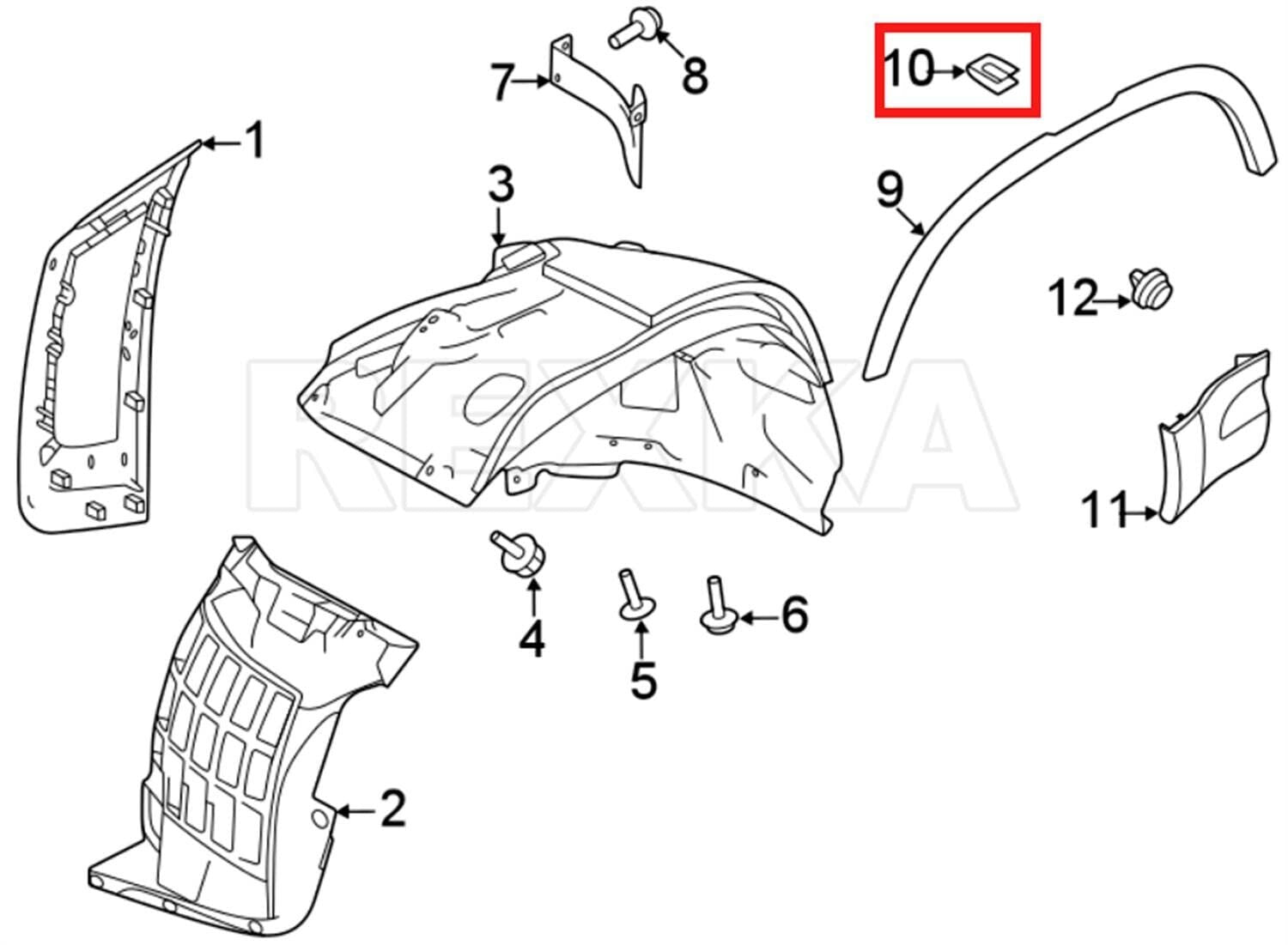 Snap Fit Trim Clips x10 Pcs Land Rover Defender, Discovery, Velar, Sport, Range6