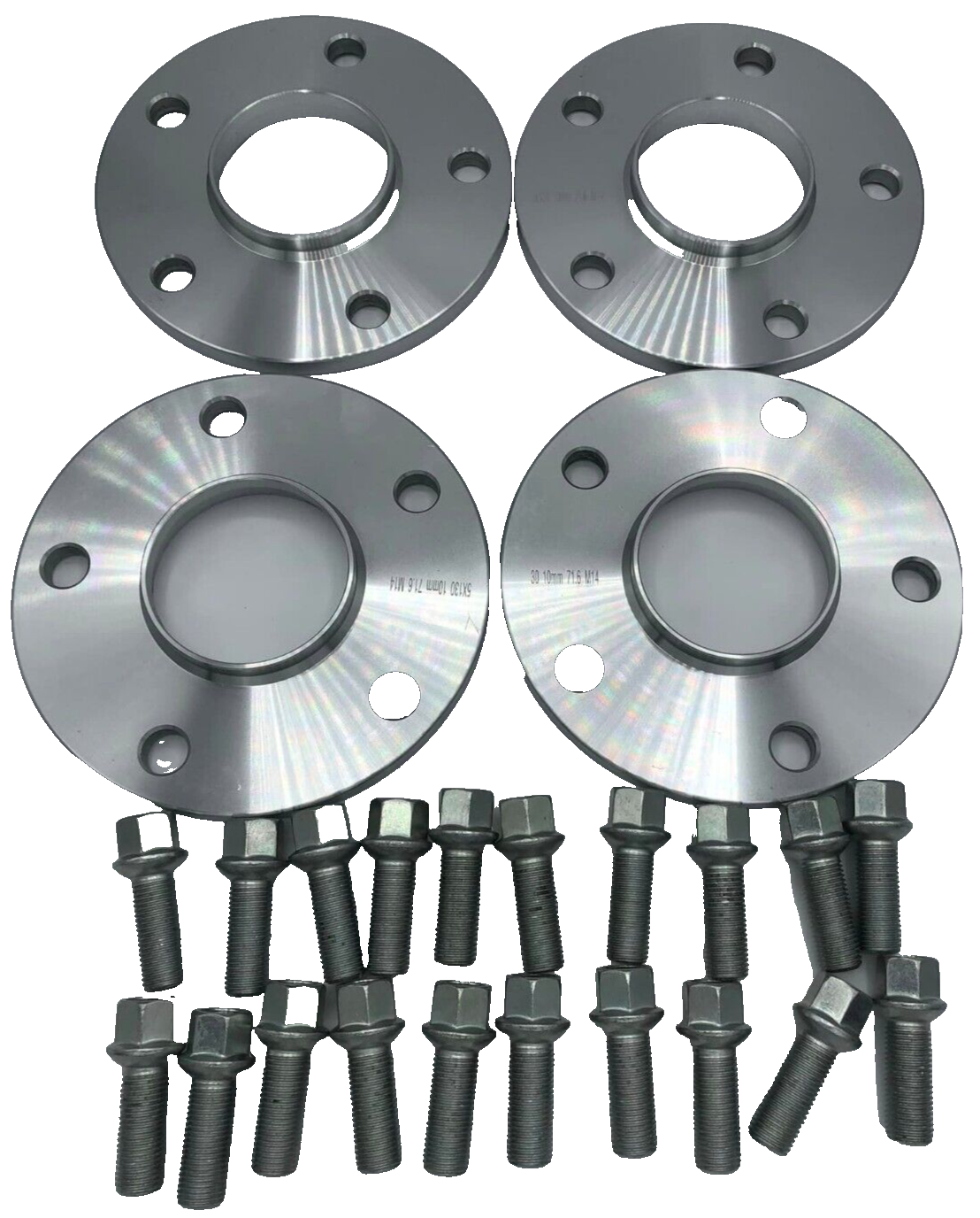 Porsche Wheel Spacers 12mm + Extended AF Bolts Set Of 4 in Silver 5x130 PSR9Line1