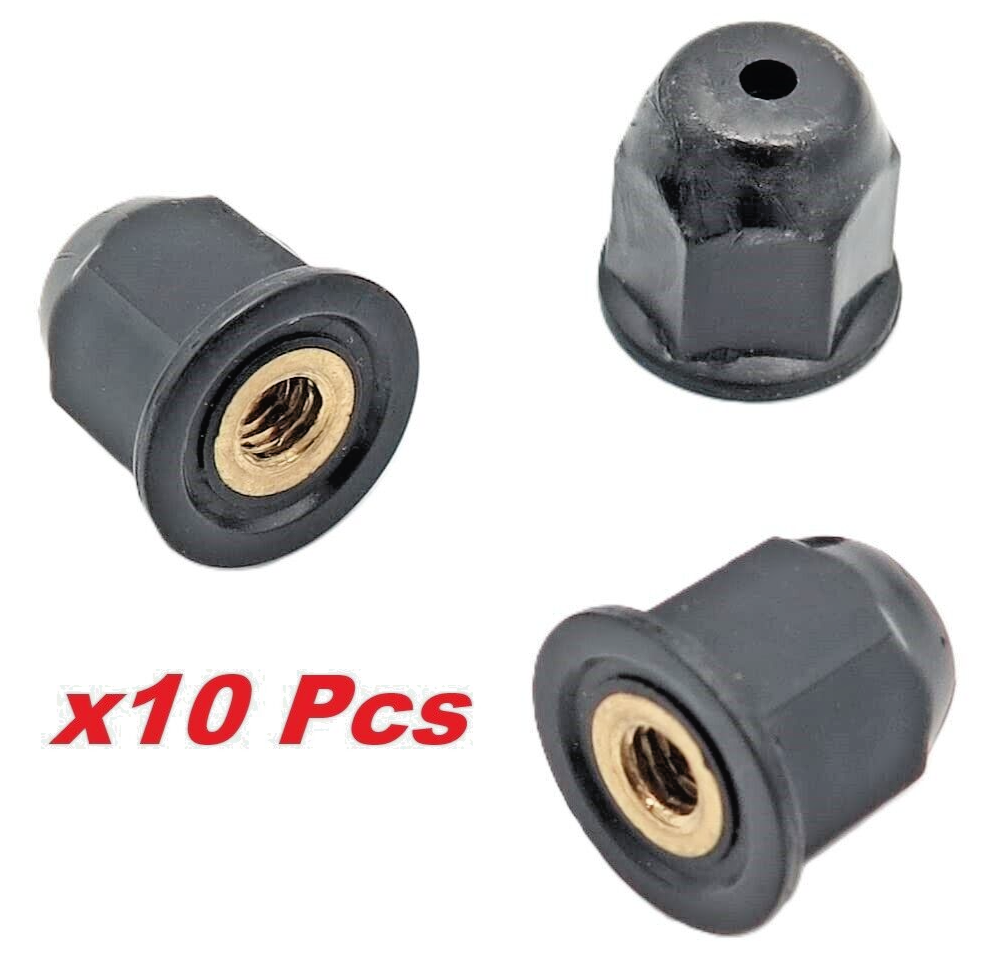 Plastic Coated Brass Nut x 10 Pcs M4 Thread 10mm Hex Head Nut0