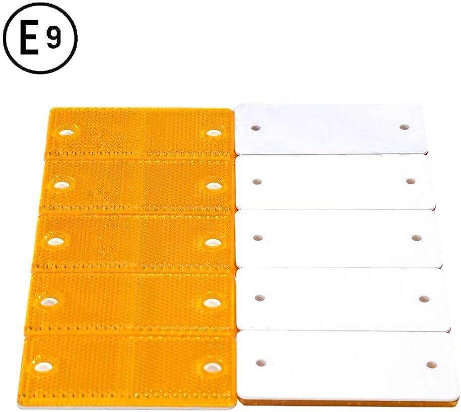 Amber E-Approved Rectangular Reflectors Trailers Caravans High-Quality 2pcs.5