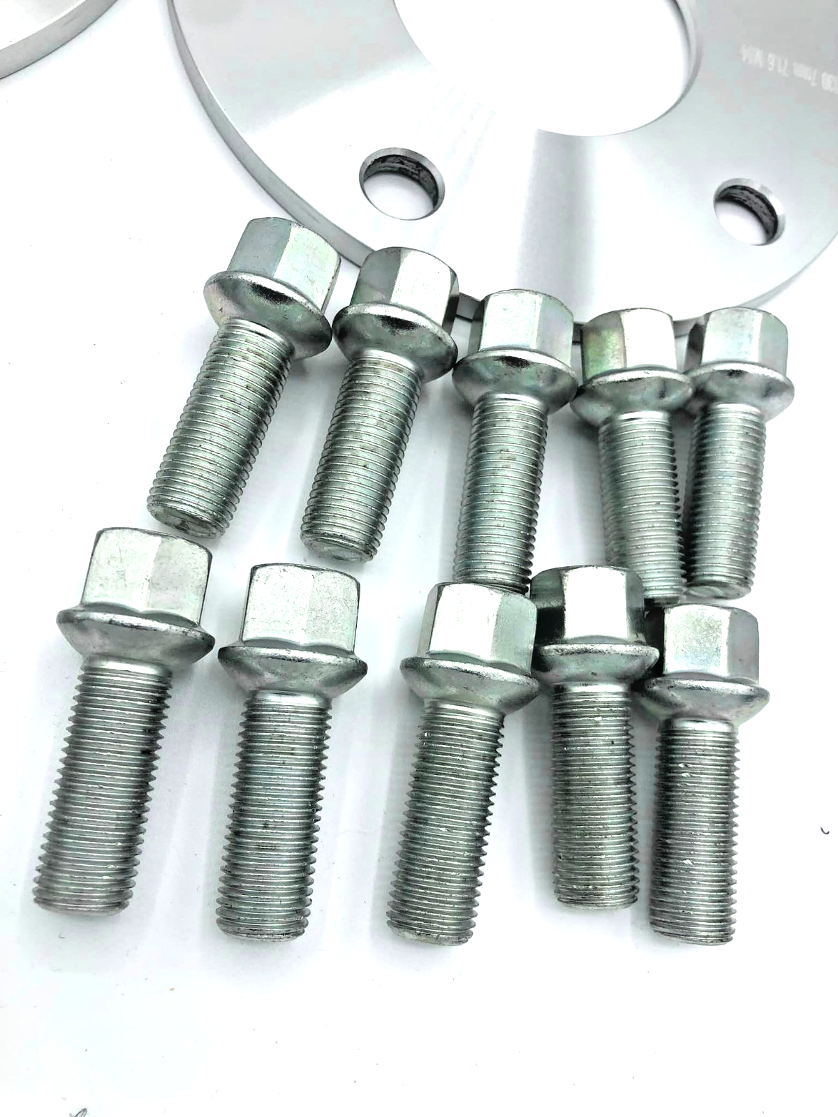 Silver 7mm Wheel Spacers for Porsche 5x130 Pair with Extended Bolts  AM UK Stock6