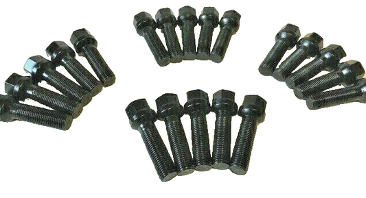 Porsche Black Extended Wheel Bolts 45mm Thread  M14 x 1.5 Hex 17mm0