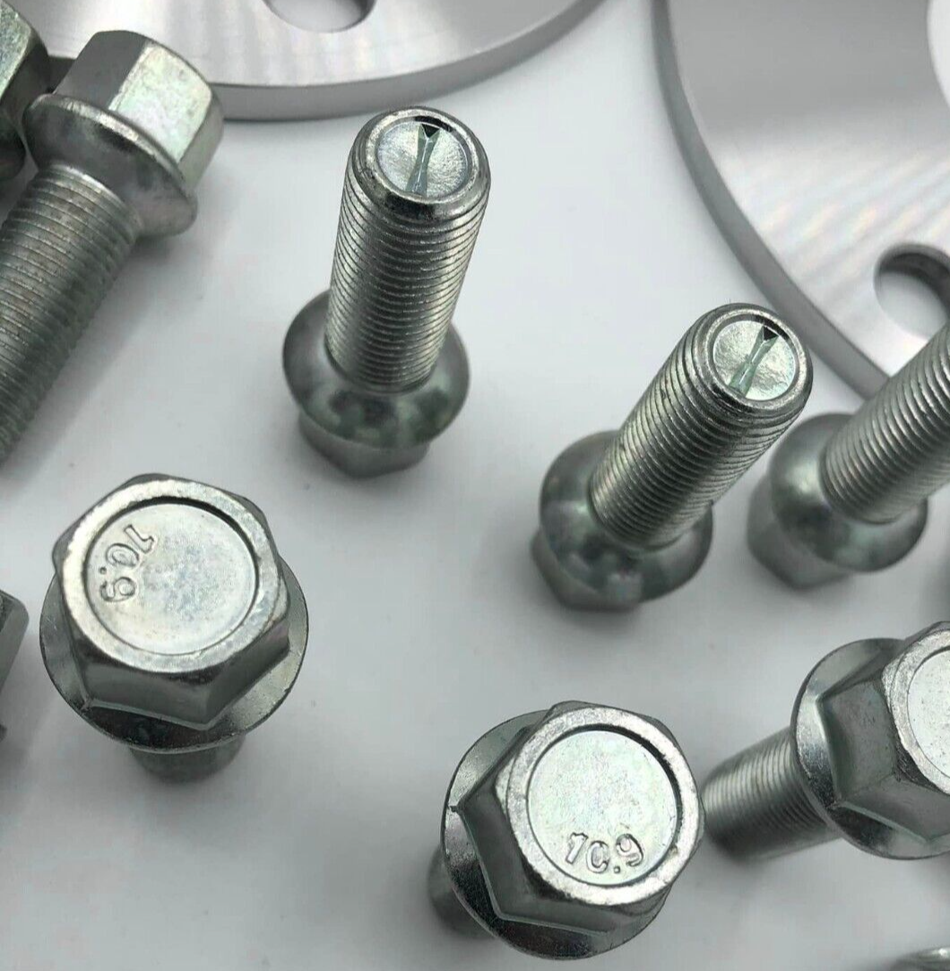 Porsche Wheel Spacers 12mm & Extended AF Bolts Set Of 2 in Silver 5x130 PSR9Line4