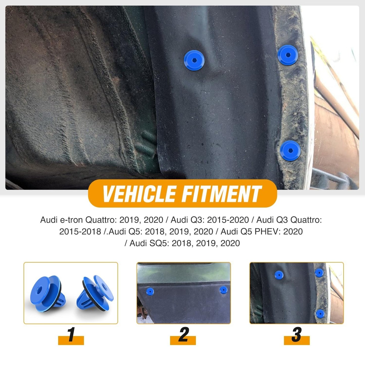 AUDI Wheel Arch Flare Moulding Trim Fastening Clip  x20, Q2 Q3 Q5 Q8 E-TRON RSQ316