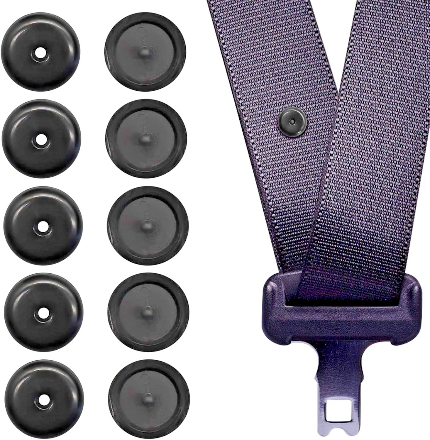 Universal Black Seat Belt Buckle Stopper Push Fit Click Lock Car Adjuster 5 Sets18