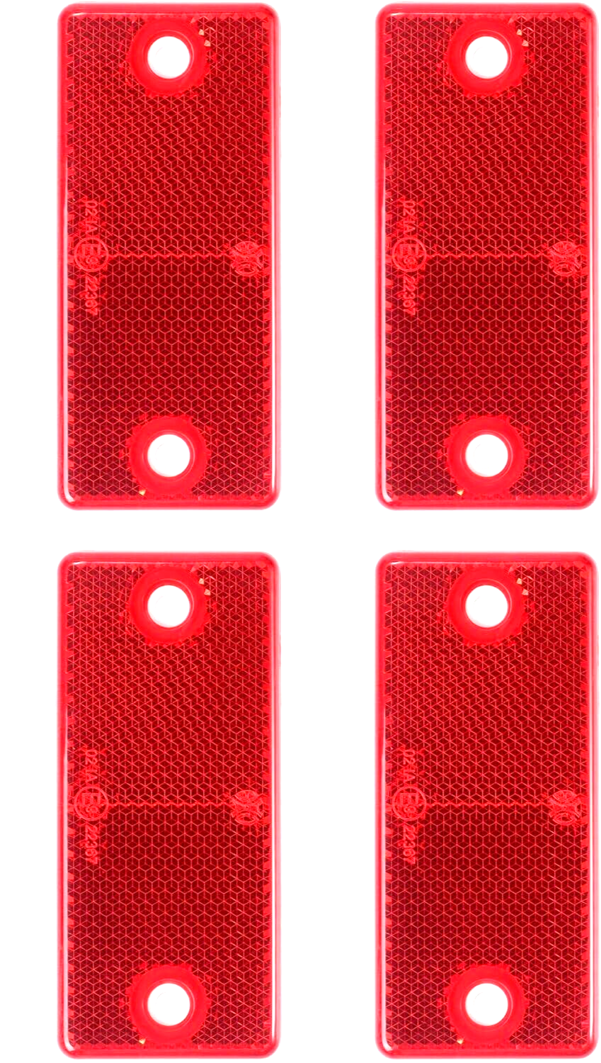 2 Red Rectangular Reflectors Screw Fit Vans Trailers Caravans Recovery Trucks8