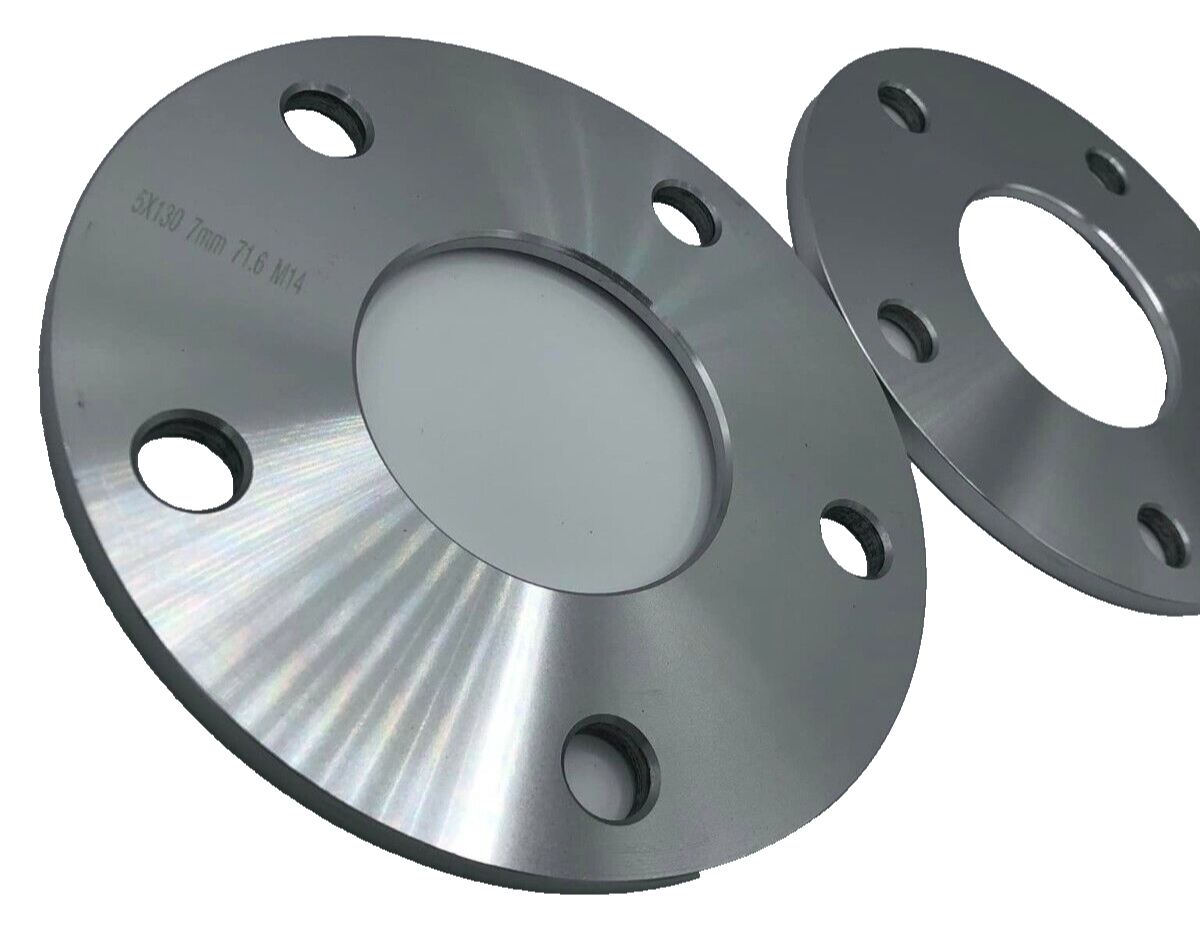 Porsche Wheel Spacers 7mm + Extended OE Bolts Set Of 2 in Silver 5x130 PSR9Line9