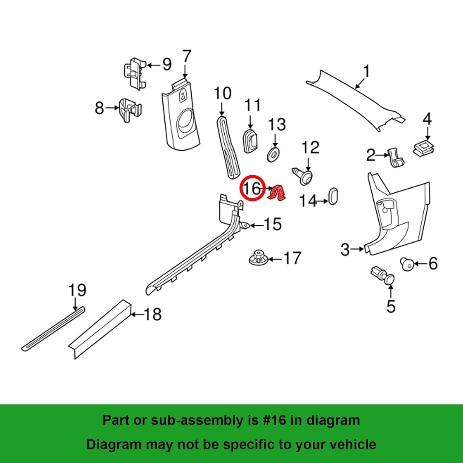 SKODA SEAT Interior Door Sill Pillar Trim Consol Panel Metal Clip Fasteners - 1010