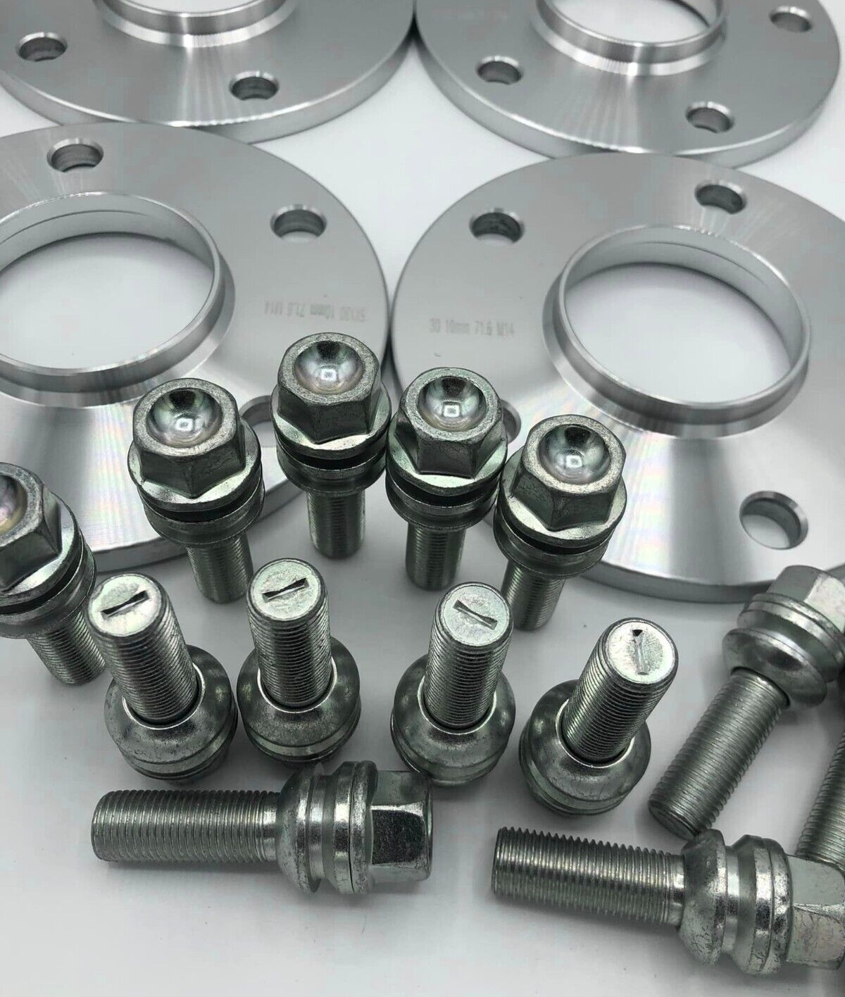 Porsche Wheel Spacers 15mm + Extended OE Bolts Set Of 4 in Silver 5x130 PSR9Line4